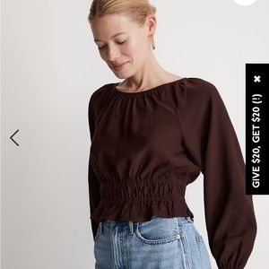 NWT Madewell Twill tie-back cutout top